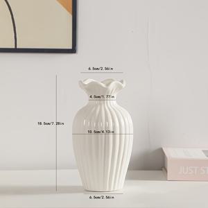 TEMU 라이트 럭셔리 시뮬레이티드 플라워 세라믹 꽃병, 물로 키우는 신선한 꽃 및 말린 꽃용, 식탁 거실 홈 데코