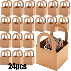 TEMU 12/24pcs 수크뇨트 랩 선물 상자, 2.6 인치 그릇에 적합한 미니 크래프트 종이 수크뇨트 선물 상자 바구니, 손잡이가 있는 결혼식, 생일, 수크뇨트 식물 파티 선물로 손님에게
