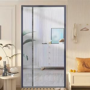 TEMU 1개, 자석 클로저가 있는 사이드 오프닝 모기장 커튼, 좌우 양면 개방 가능, 여름용 곤충 스크린 도어, 조용하고 설치 쉬움, 거실/침실에 적합