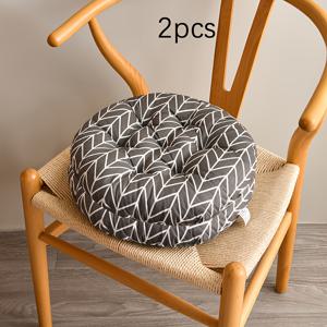 TEMU 2pcs 두꺼운 둥근 의자 , 우아한 꽃무늬 프린트 - 내구성 있는 폴리에스터, 기계 세탁 가능, 식당 의자, 사무실, 타티미 매트에 적합, 사무실 의자 쿠션, 현대적인 디자인, 무접착 구조
