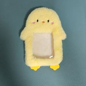TEMU 귀여운 플러시 노란색 닭 카드 홀더, 아이돌 K-팝 사진 카드 홀더, 캠퍼스 카드 보호 케이스, 가방 찬스, 키체인, 서적용품.