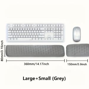 TEMU 2개입 인체공학적 메모리폼 손목 받침 (컴퓨터 키보드용) | 합성 고무, 윤곽형 소프트 손목 패드 (사무실 책상 편안함)