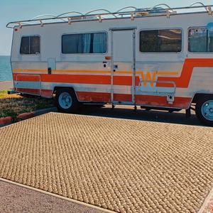 TEMU 1개 야외 매트 - 두꺼운 합성 잔디 & 코코넛 섬유 바닥 매트, 내구성 강한 세탁 가능 100% 폴리에스터 패티오, 정원, 수영장 옆, 발코니용 - 자연스러운 미학의 여름 바닥 매트, 파티오 액세서리, 아늑한 분위기 장식, 코이어 섬유 구조|발매트