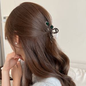 TEMU 1개 우아한 레트로 스타일 튤립 라인스톤 헤어 클립, 포니테일과 번에 어울리는 패션 액세서리, 여성용 일상 및 파티 또는 휴가 선물 추천, 미니멀 빈티지 디자인