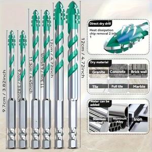 TEMU 업그레이드된 사날 이심형 드릴 비트, 타일 및 콘크리트용 고경도 건식벽돌 해머 드릴 어댑터