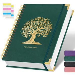 TEMU A4 스파이럴 저널 노트북, 대형 하드커버 나무 디자인 노트북, 300페이지 칼리지 라인 노트북, 사무실, 학교용, 가죽 커버 메모장, 100GSM 두꺼운 종이, 11'' X 8.5'', 크리스마스|A4용지