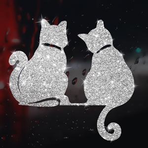 TEMU 2D 평면, 2D 평면 벽 스티커 - 반짝이는 핑크색과 다색의 고양이 스티커, 하트 모양의 비닐 창 및 유리 장식, 거실, 침실, 주방, 노트북, 냉장고, 애완동물 가게, 농가, 쉽게 벗겨내고 붙이기, 귀여운 고양이 벽 장식, 주방 장식, 재미있는 디자인, 내구성 있는 장식