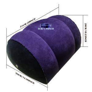 TEMU 1pc 대형 휴대용 풍선 커플 웨지 베개 - 침대 및 소파용 부드러운 인간공학 지원 쿠션, 여행에 적합한 바디 베개, 스냅 클로저, 손세탁만, 보라색, 여행 베개, 소파 편안함, 하트형 디자인, 내구성 있는 소재