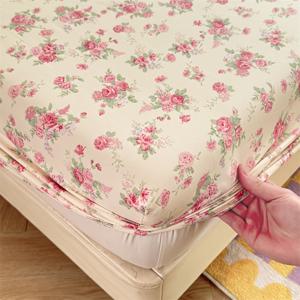 TEMU 핑크 장미 플로럴 고정 시트 3pcs 세트, 컨트리 스타일 싱글 침대 고정 시트 + 베갯잇 2개 세트, 세탁기 사용 가능, 부드러운 소재, 사계절 사용 가능, 베갯잇 미포함, 침구, 침대 커버, 침대 시트 세트, 싱글 침대 시트, 탄성 침대 시트