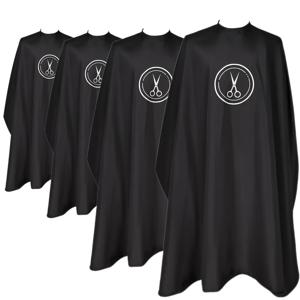 TEMU 가위 디자인 4개 세트 전문 바버 케이프 - 정전기 방지 조절 가능한 칼라, 부드러운 질감 원단, 남녀공용 미용실 유니폼 & 스타일링용 - 전문 살롱 액세서리, 안티스타틱 패브릭