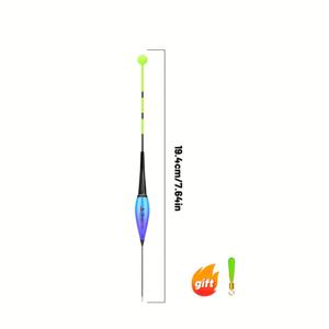 TEMU 1개 짧은 낚시 플로트와 부버 시트. 얕은 연못, 야간 낚시, 흐린 날씨, 어류 무리 수역, 잉어낚시, 두꺼운 꼬리가 있는 작은 물고기 유인용, 민감한 낚시 플로트, 나노 플로팅 부버, 얕은 물 지역용 짧은 플로터, 야생 낚시에 이상적, 녹색 빛, 중력 감지 색상 변화 플로트 (배터리 없음)