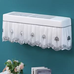 TEMU 벽걸이형 에어컨 먼지 커버, 꽃무늬 레이스 디자인 - 화이트, , 먼지를 멀리함, 대부분의 에어컨 유닛에 적합, 에어컨 커버|에어컨실외기커버|에어컨커버