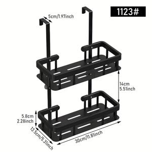 TEMU 1개 세련된 블랙 단조 철제 샤워 캐디 2/3단 - 간편 설치 공간 절약형 욕실 필수품, 모던 스토리지 솔루션 | 매끄러운 메탈 마감 | 내구성 있는 디자인, 욕실 정리용 캐디, 조절 가능한 샤워 캐디, 좁은 욕실 수납장, 슬림한 디자인, 튼튼한 구조, 홈 오거나이저먼트, 아파트 생활
