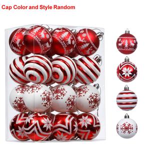 TEMU 24개 빨간색과 흰색 크리스마스 장식, 60mm/2.36