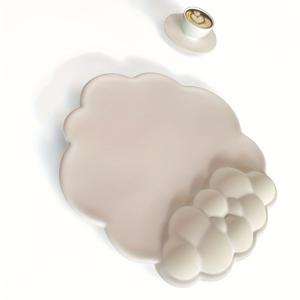 TEMU 디자인과 메모리폼 손목 받침이 특징인 손목 보호 기능이 있는 마우스 패드 2개 세트. 미끄럼 방지 PU 베이스와 게이밍 가죽 표면이 장착되어 가정 사무실 노트북에 적합하며, 화이트 색상입니다.