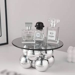 TEMU 1pc 현대적인 기하학적 수지 트레이, 예술적인 보석 및 의상 테이블 보관 랙, 집 입구 장식, 집들이 선물, 전기 없음, 배터리 없음, 집과 의상 테이블을 위한 장식적인 정리기, 보석 정리기 트레이