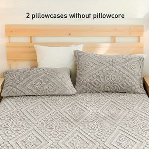 TEMU 2개 세트 밀크 베개커버, 부드러운 연베이지 밀크 원단, 입체 자수 공예, 봉투형 디자인, 베개 내장 불포함, 통기성과 보온성, 물빠짐 및 보풀 방지, 정전기 방지, 세탁기 사용 가능, 아늑한 침실, 호텔룸, 학생 기숙사, 부티크 게스트하우스에 이상적