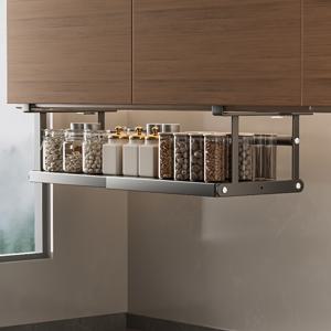 TEMU 1pc 조절 가능한 금속 주방 캐비닛 선반 - 향신료, 병 및 도구를 위한 연장 가능한 걸이 보관 선반, 세련된 파우더 코팅 마감이 있는 다층 정리함, 캐비닛, 옷장 및 옷장 정리, 주방 보관 선반, 도구 홀더, 현대 주방 용품, 선반