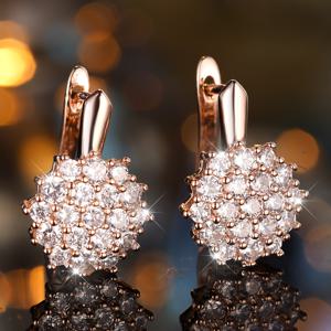 TEMU 고급스러운 지르코니아 채우기 분위기 귀걸이 한 쌍 | 우아하고 스타일, 14K 금도금 구리, 결혼식, 신부 들러리, 아내, 딸, 발렌타인데이 선물로 이상적
