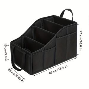 TEMU 차량용 시트 오거나이저 - 뒷좌석 및 앞좌석 4개 수납공간, 컵홀더 4개 및 메쉬 포켓 7개 포함 접이식 차량 보관함, 편리한 여행용