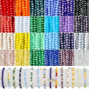 TEMU 1200개 4mm 여름 도파민 유리 구슬, 10가지 색상 무지개 비즈 DIY 팔찌 만들기 키트, 공예용 소품, 휴일 선물