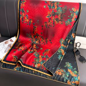 TEMU 복숭아색 프린트가 있는 샤울, 두 가지 색상, 180X70cm의 크기, 우아하고 통기성 좋은 패션 액세서리, 일상 착용 및 파티, 크리스마스 선물, 파티 액세서리, 빈티지 감각, 실크 공예, 여성용 실크 스카프, 남성용 손수건, 1개|스카프