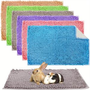 TEMU 6개 세트 기니피그 매트, 세탁 가능한 플리스 침대 매트, 미끄럼 방지 동물 수면용 매트, 토끼 및 햄스터용, 6가지 색상