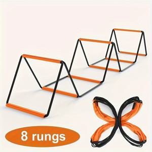 TEMU 8 단계 아길리티 레이스와 휴대용 핸드백 - 농구, 축구, 러그비용 오렌지/블랙 트레이닝 장애물 코스 - 강력한 다층 디자인과 손수건 가방으로 향상된 시야 및 조직을 위한 내구성, 스포츠 트레이닝 기어, 기능적 피트니스 도구, 튼튼한 구조