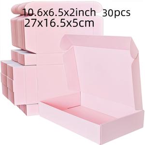 TEMU 30개입 헤비듀티 골판지 메일러 박스 FBA 호환, 다중 사이즈 (3가지 스타일) 튼튼한 포장용 메일링 튜브/투명 컷아웃 포함, 명절 배송, 크리스마스 선물, 파티 용품에 적합 - 간편한 조립 (공구 불필요)