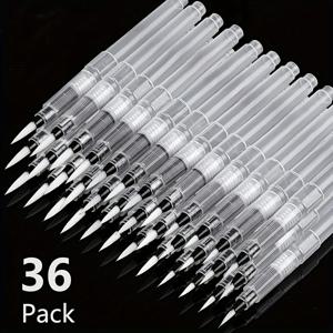 TEMU 36pcs 워터 컬러 브러시 세트, 워터 컬러, 솔리드 워터 컬러 페인트, 브러시 도구, 스케치, 아트 페인팅, 특수한 손그림 워터 충전 워터 보관 브러시, 소프트 팁