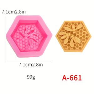 TEMU 육각 벌집 및 꿀벌 실리콘 베이킹 몰드 - 비스틱 케이크, 캔디, 비누용 - 식품 등급, 250°C/482°F 내열성 - 생일, 결혼식, 허니콤 장식용 - 쉬운 탈형 & 세척, 육각형 벌 실리콘 비누 몰드, 공예 프로젝트 용품, 정교한 디자인