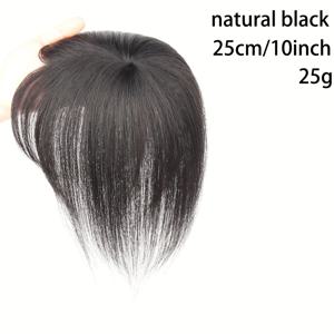 TEMU 여성용 인모 탑피스 가발 - 자연스러운 직모 두꺼워지는 헤어피스, 가벼우면서 편안함, 풍성한 즉각적인 볼륨, 모든 인종에 맞는 범용 사이즈