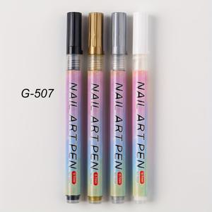 TEMU 4개입 0.7mm 네일 아트 펜 - 3D 웨이브 & 플라워 패턴 드로잉 도구, 매니큐어 & 페디큐어용 정밀 라인 아트 마커, 내구성 있는 메탈 브러시와 인체공학적 그립, 무취, 네일 아트 용품, 매니큐어 액세서리, 슬림 메탈릭 마감, 메탈릭 구조, 네일 아트 펜, 네일 폴리쉬 펜, 네일용 마커, 브러시로 네일, 네일 장식용 브러시, 네일 재료