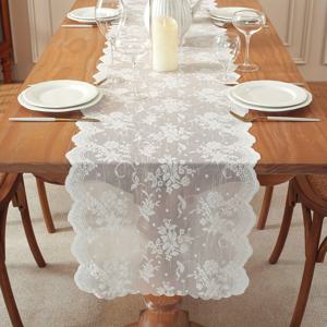 TEMU 1패널 프렌치 컨트리 레이스 자카드 투명 테이블보, 폴리에스터 소재, 식탁, 커피 테이블, 테이블 액세서리에 적합.