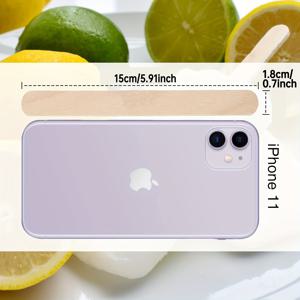 TEMU 200개 나무 다용도 스틱, , 왁싱, 혀 모양 압정기 나무 막대, 5.9인치(약 14.9cm), 대형 스틱, 팝시클, 모델 만들기 및 공예 프로젝트에 완벽한 대형 왁스 어플리케이터