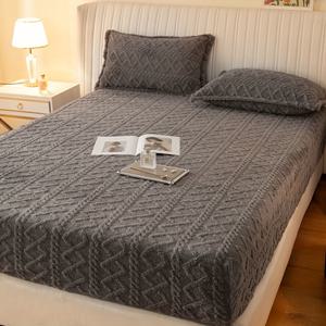 TEMU 1개 플리스 솔리드 컬러 피트 시트 - 따뜻하고 편안한 라이트 베이지 침대 커버 (베개커버 미포함), 깊은 포켓 디자인, 가을/겨울용 침실 및 게스트룸