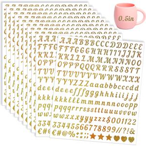 TEMU 2000개 10장 비닐 레터 스티커, 1/2인치 커스프 레터, 자체 접착 방수 알파벳 숫자 스크랩북 아트 크래프트 물병 우편함 DIY용, 창의적인 공예, 광택 마감, 내구성 강한 접착제, 공예 필수품, 고품질 접착제, 장식 글자, 공예 애호가용