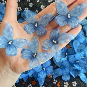 TEMU 25개 세트, 우아한 메쉬 컬러풀 나비 어플리케 - 3D 핸드메이드 패브릭 패치, DIY 웨딩드레스, 의류, 헤어 액세서리, 신부 머리장식 장식용, 세 가지 색상 선택 가능