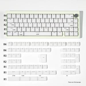 TEMU 136키 PBT+PC 푸딩 키캡 - 핑크 & 화이트 투명 더블샷 세트 - 체리 모양 - MX 스위치 호환 - 61/65/68/75/87/98/104/108 기계식 키보드용|키캡|키캡