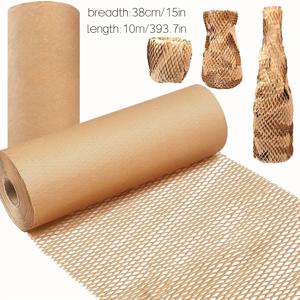 TEMU 10미터 길이의 고품질 버블 랩 롤 - 튼튼한 갈색 크라프트 종이, 선물 포장 및 취약한 물품 보호에 적합, 폭 38cm/30cm, 조립 불필요, 포장 용품, 포장 신문지