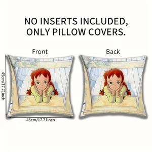 TEMU 1개 헬로 애니 양면 프린트 플러시 베개 커버, 내구성 있는 폴리에스터 소파 쿠션 케이스 (16x16