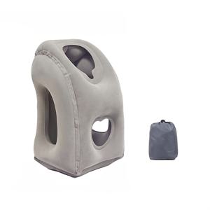 TEMU 휴대용 인플레이터블 라이잉 베개, 사계절 사용 가능 | 컨투어 지지 쿠션 내구성 PVC 소재 목과 척추 지원, 비행기 자동차 기차 사무실 낮잠용 - 보관 가방 포함