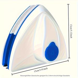 TEMU 양면 자석 창문 청소기 - 물 주입 시스템 내장, 고강도 스크래치 방지 유리 청소기, 두꺼운 흡착 패널 및 물 분사 기능 - 고층, 발코니, 차량용 - 야외 자석 패널 (사다리/보조 없음) - 화이트/블루