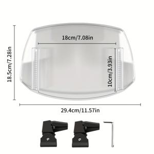 TEMU 조절 가능한 핸들바 윈드스크린 익스텐더 - 및 스쿠터 호환, 내구성 있는 플라스틱 실드 및 마운팅 브래킷 & 엔드 캡 포함, /비/먼지용 공기역학적 윈드 (블랙) - 주행 편안함 향상, 및 스쿠터용 익스텐더, 브래킷 & 엔드 캡 포함 조절 가능한 실드, 내구성 있는 플라스틱 윈드 /비/먼지 라이딩용, 호환 가능