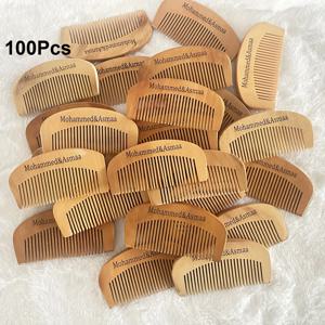 TEMU 100/80/60/40/20개 맞춤형 나무 헤어 및 수염 빗 - 미세 빗살 포켓 사이즈 개인 맞춤 로고 디자인, 일반 모발용 천연 나무 마감, 스타일리시 그루밍 도구, 필수 관리 액세서리, 부드러운 손잡이 디자인, 내구성 있는 구조