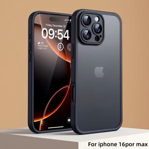 TEMU 아이폰 17, 16, 15, 14, 13, 12, 11 Pro Max Plus, 16E, 17Air 호환 고급 반투명 무광 휴대폰 케이스. 내장 카메라 렌즈 보호 기능이 있으며 렌즈 위로 디자인되어 낙하 및 충격 방지 기능을 제공합니다.