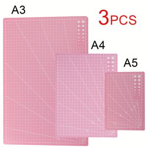 TEMU 알루미늄 합금 & 5개 칼날이 포함된 A3/A4/A5 커팅 보드 3개 세트 - 헤비듀티 PP 보드, 공예, 스크랩북, 클레이 아트에 적합 - 그린/핑크 색상 옵션, 그리드 마킹 및 측정 눈금 - 조각, 베이킹에 이상적 - 공예가를 위한 이상적인 선물