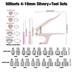 TEMU 100/500개 4-10mm 혼합 색상 금속 아일렛, 핸드 프레스 플라이어 도구 세트, 에어 아이렛 의류 하드웨어 액세서리, 가죽 공예 수공예 신발 및 부츠 여행 가방에 적합, 실용적이고 내구성 우수
