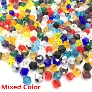 TEMU 4mm 800개 오스트리아 수제 이중콘 비즈, 사각형 유리 간격재 구슬, DIY 액세서리용, 수공예품 장식용 비즈, 기하학적 디자인, 매끄러운 마감, 고품질 비즈