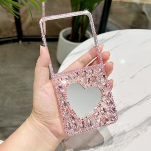 TEMU 삼성 갤럭시 Z 플립7/플립 7 FE/플립6/플립 5 5G용 디자인된 이 보호 케이스는 투명한 PC 하드 쉘로 방탄 기능을 갖추고 있습니다. 아름다운 거울 마감과 손으로 만든 디자인으로 DIY 패션을 감상하는 여성들을 위한 스타일리시한 선택입니다. 폰 케이스, 미니 폰 셀, 폰 커버, 핸디 커버|핸드폰케이스|휴대폰케이스